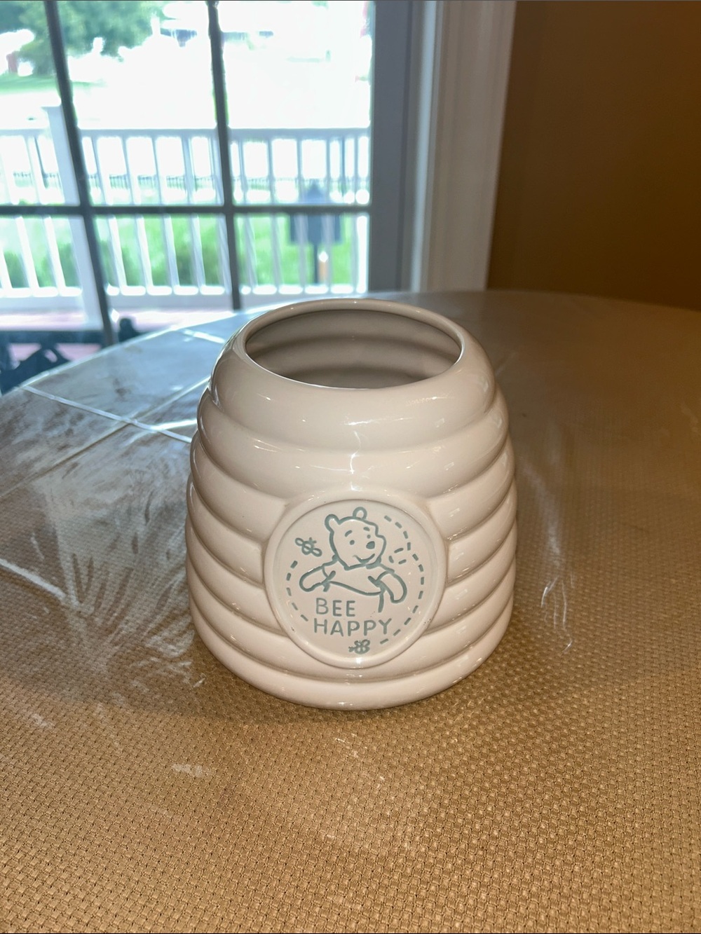 Winnie the Pooh Kitchen Utensil Set Holder Ceramic 'Bee Happy' Beehive
